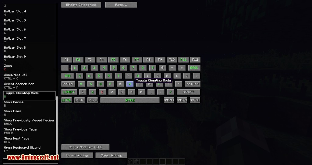 controls for minecraft on mac