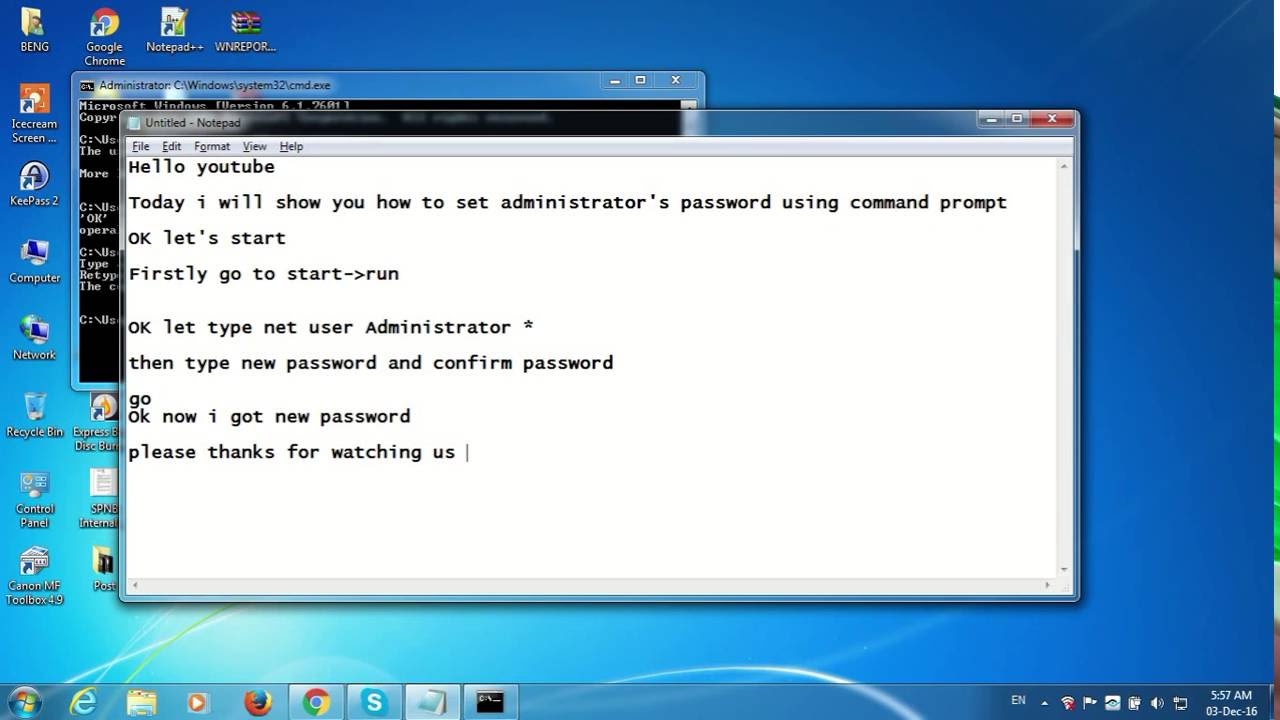 find admin password command prompt